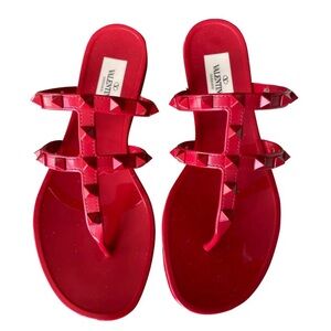 Valentino | Shoes | Red Valentino Rockstud Thong Sandals